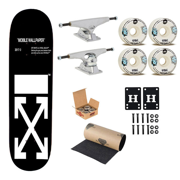 Original Off White Black Skateboard Complete Board 8.0" X 31.75"