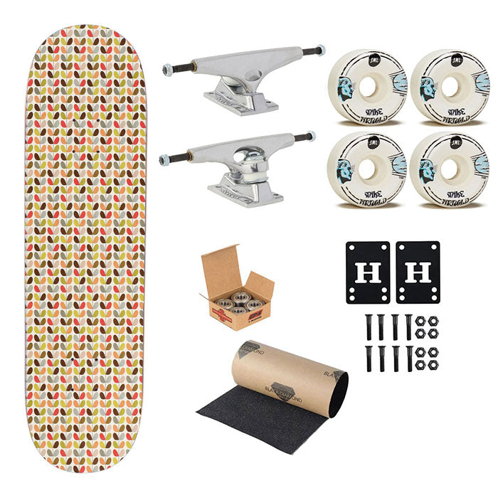 Orla Kiely Colorful Art Pattern Skateboard Complete Board 8.0" X 31.75"