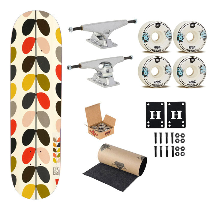 Orla Kiely Multi Optic Stem Colorful Skateboard Complete Board 8.0" X 31.75"