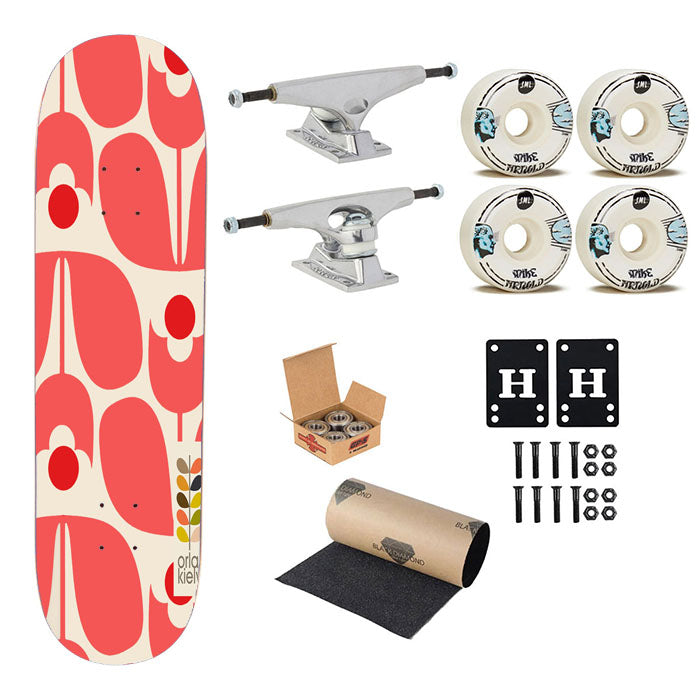 Orla Kiely Wall Flower Skateboard Complete Board 8.0" X 31.75"