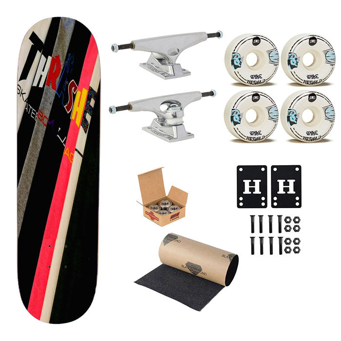 Outfits With A Black Flame Thrasher Shirt Skateboard Complete Board 8.0" X 31.75"