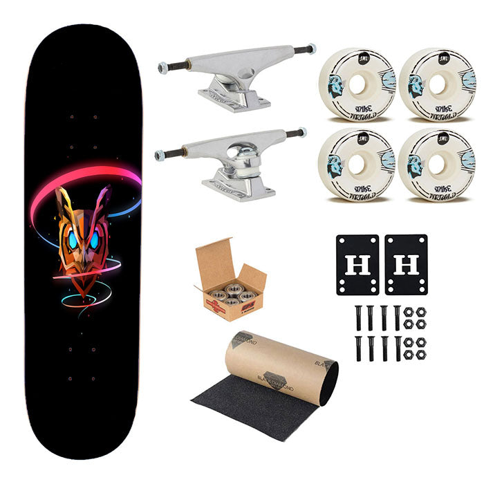 Owl Abstract Art Skateboard Complete Board 8.0" X 31.75"