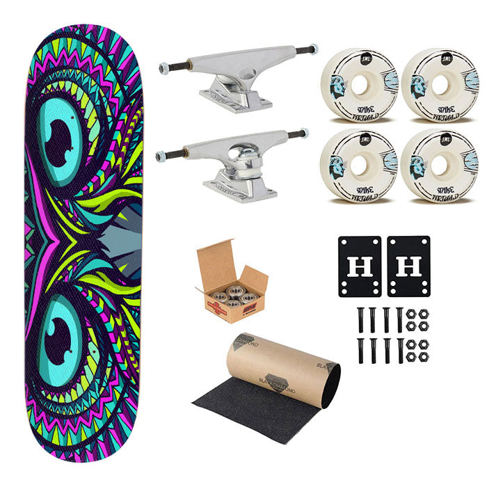 Owl Aztec Pattern Skateboard Complete Board 8.0" X 31.75"