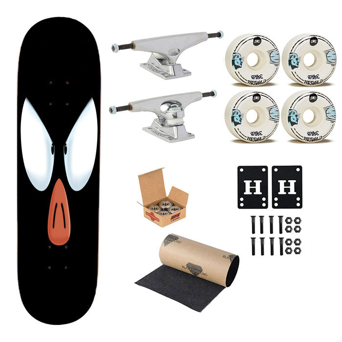 P Chan Angry Eyes Skateboard Complete Board 8.0" X 31.75"