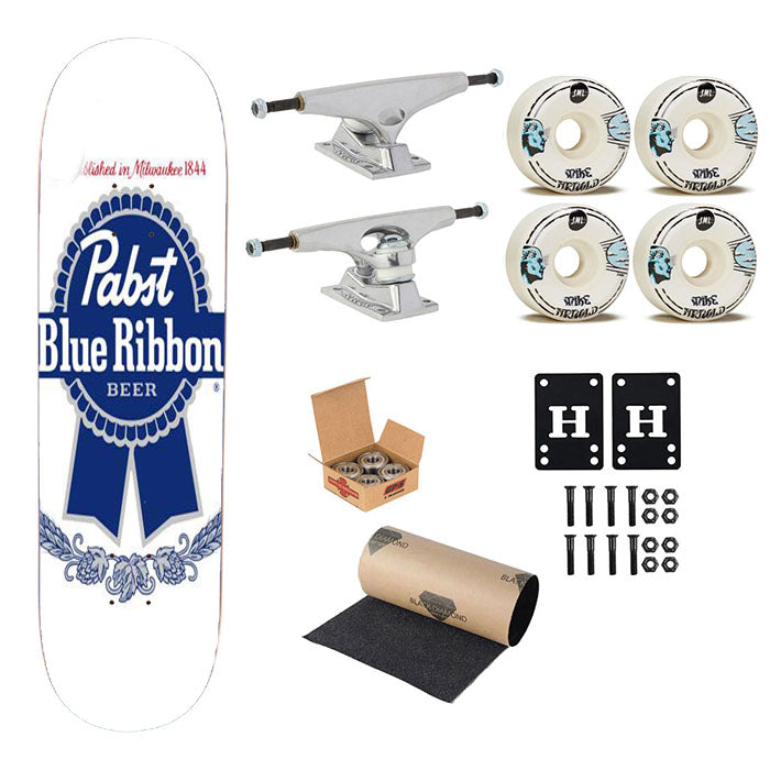 Pabst Blue Ribbon Beer Skateboard Complete Board 8.0" X 31.75"