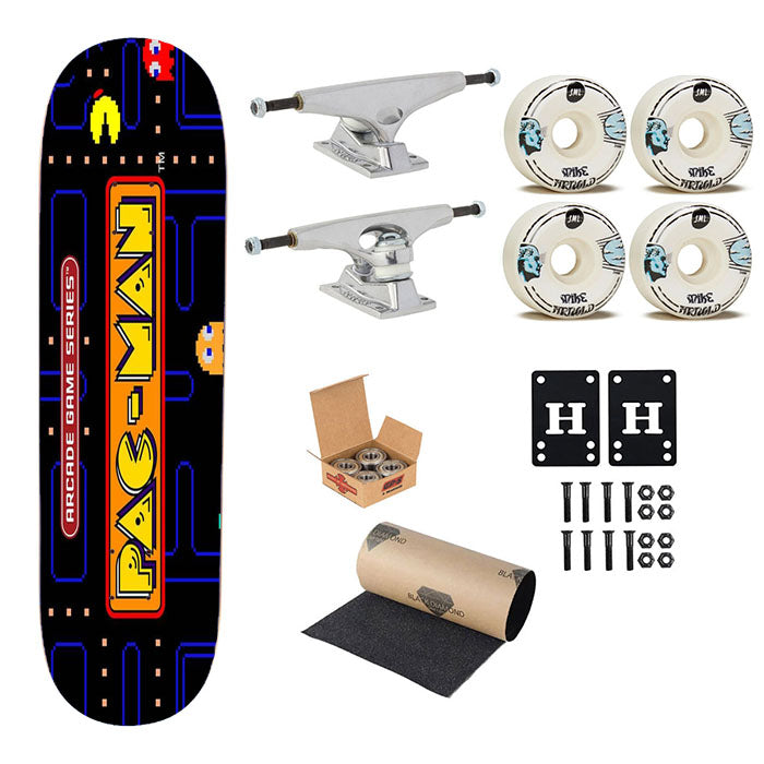 Pac Man Arcade Game Series Skateboard Complete Board 8.0" X 31.75"