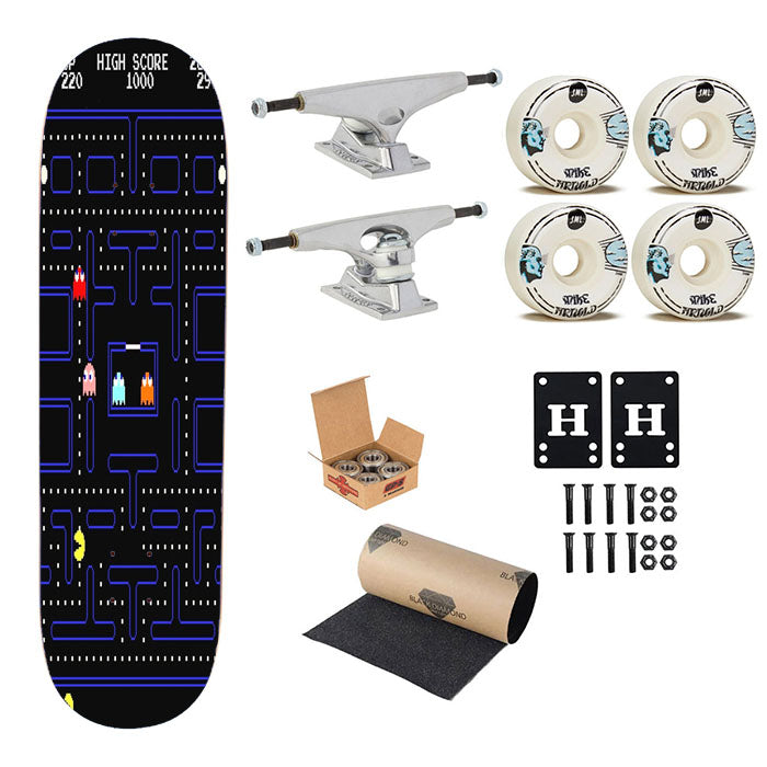 Pacman Game Skateboard Complete Board 8.0" X 31.75"