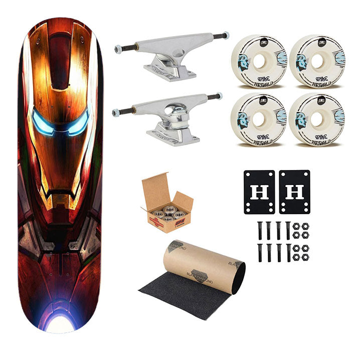 Painting Iron Man Skateboard Complete Board 8.0" X 31.75"