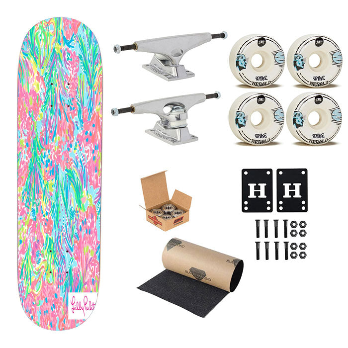 Palm Beach Coral Lilly Pulitzer Skateboard Complete Board 8.0" X 31.75"