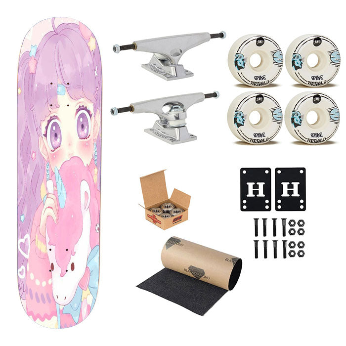 Pastel Unicorn Skateboard Complete Board 8.0" X 31.75"