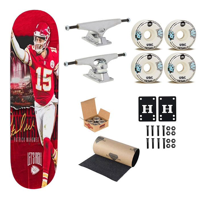 Patrick Mahomes Kc Chiefs Skateboard Complete Board 8.0" X 31.75"