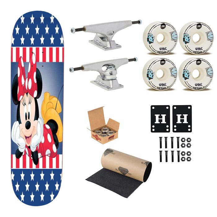 Patriotic Minnie Skateboard Complete Board 8.0" X 31.75"