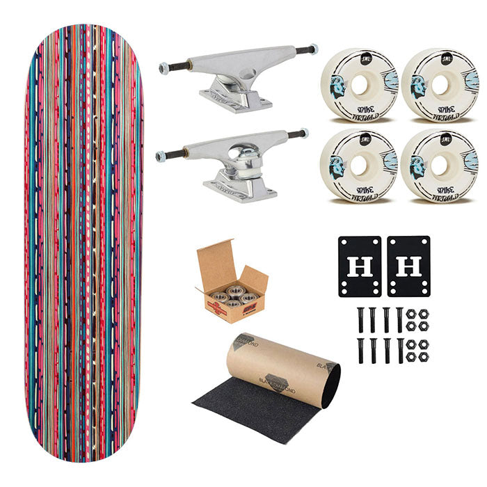 Pattern Beach Skateboard Complete Board 8.0" X 31.75"
