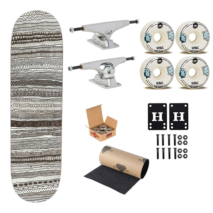 Pattern Black Sweet Skateboard Complete Board 8.0" X 31.75"
