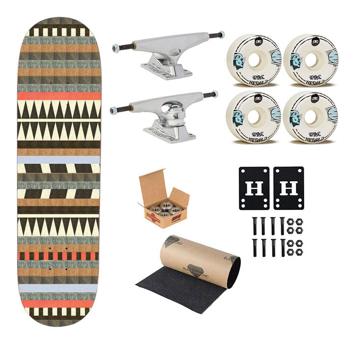 Pattern Brown Cas Mind Skateboard Complete Board 8.0" X 31.75"