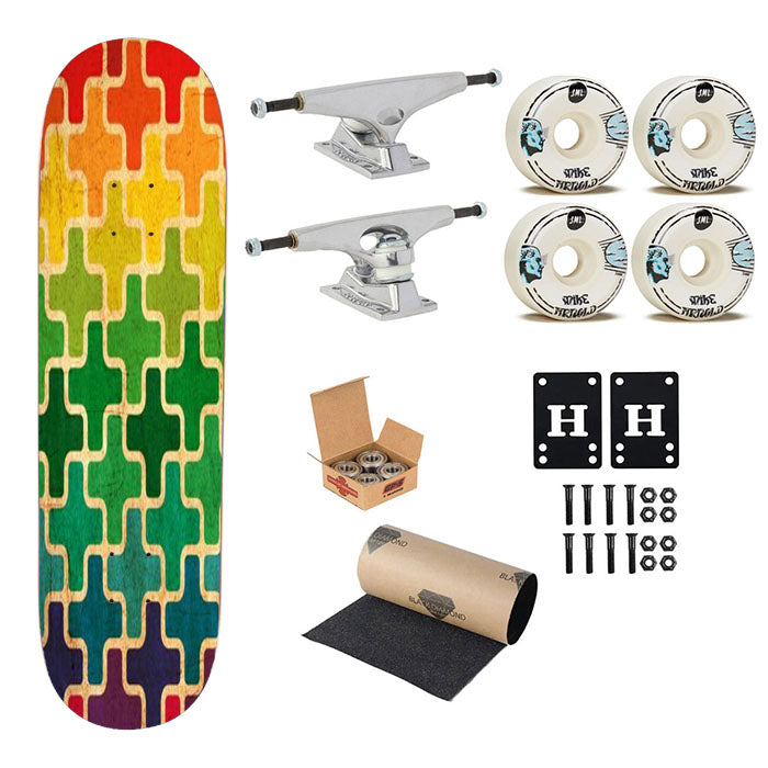 Pattern Colorfull Smile Skateboard Complete Board 8.0" X 31.75"