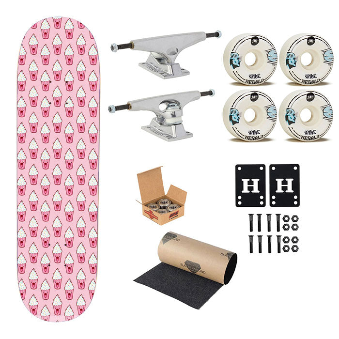 Pattern Cupcake Skateboard Complete Board 8.0" X 31.75"