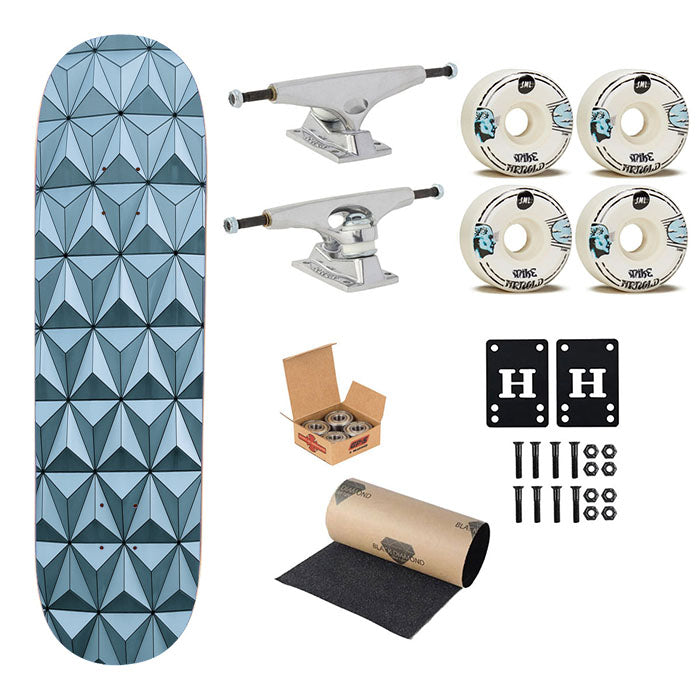 Pattern Geometric Triangle Skateboard Complete Board 8.0" X 31.75"
