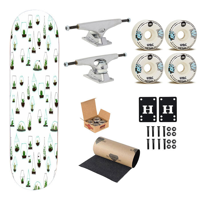 Pattern Go Green Flora Skateboard Complete Board 8.0" X 31.75"