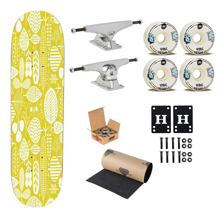 Pattern Gold Slow Skateboard Complete Board 8.0" X 31.75"