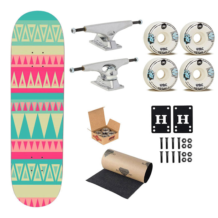 Pattern Pink Cute Tosqa Skateboard Complete Board 8.0" X 31.75"