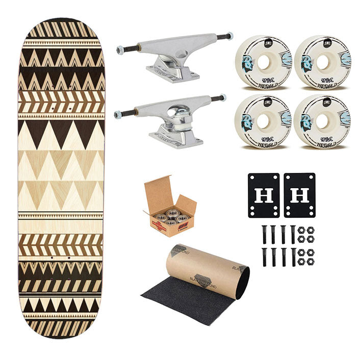 Pattern Sabila Brown Cute Skateboard Complete Board 8.0" X 31.75"