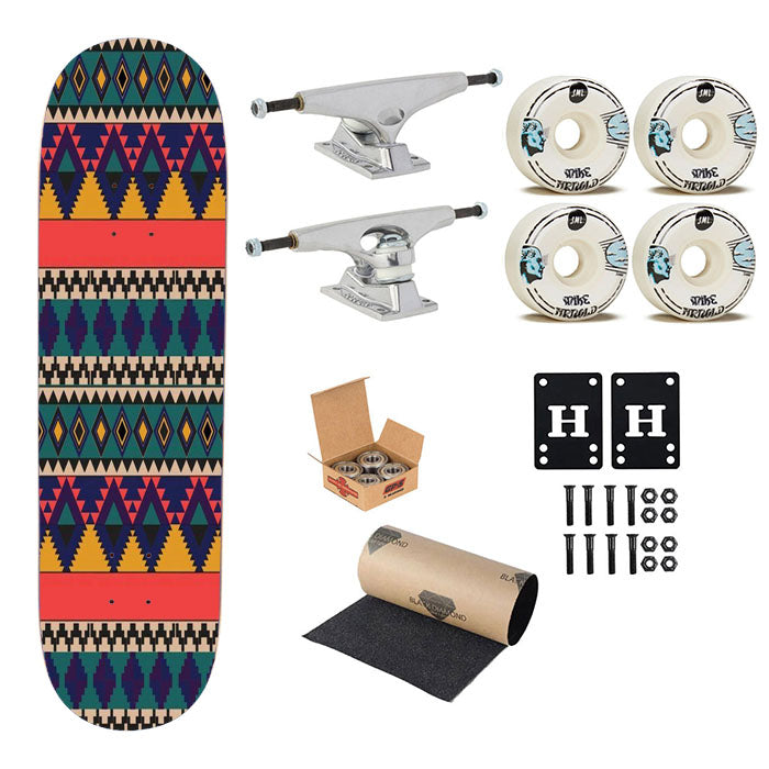 Pattern Slow N Fast Skateboard Complete Board 8.0" X 31.75"
