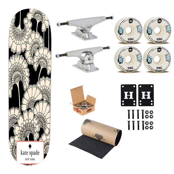 Pattern Style Katespade Flowers Skateboard Complete Board 8.0" X 31.75"