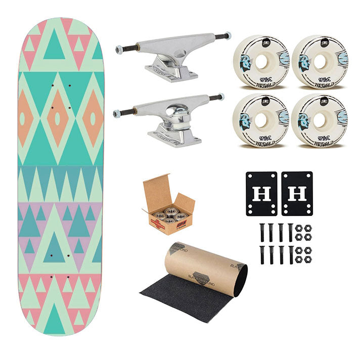Pattern Whish I Know Skateboard Complete Board 8.0" X 31.75"
