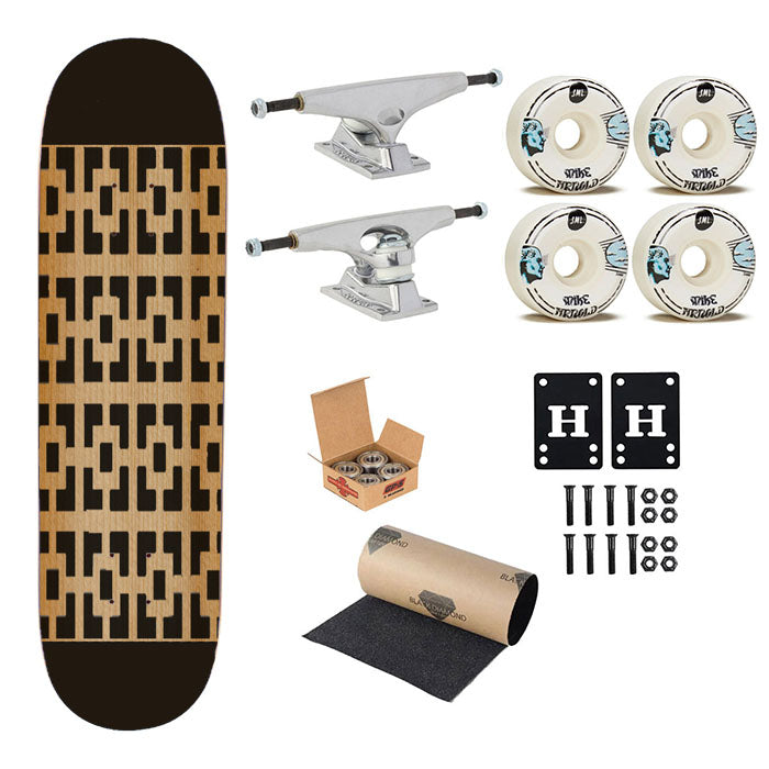 Pattern Wood Skateboard Complete Board 8.0" X 31.75"