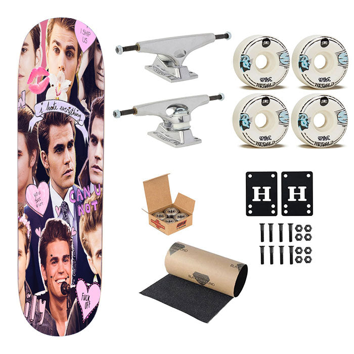 Paul Wesley Collage Skateboard Complete Board 8.0" X 31.75"