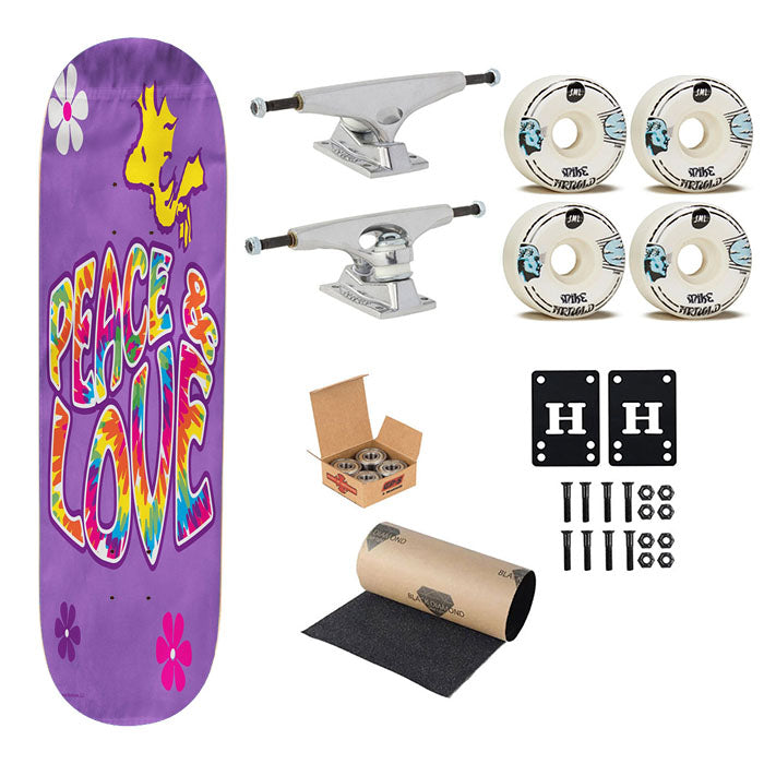 Peace And Love Woodstock Skateboard Complete Board 8.0" X 31.75"