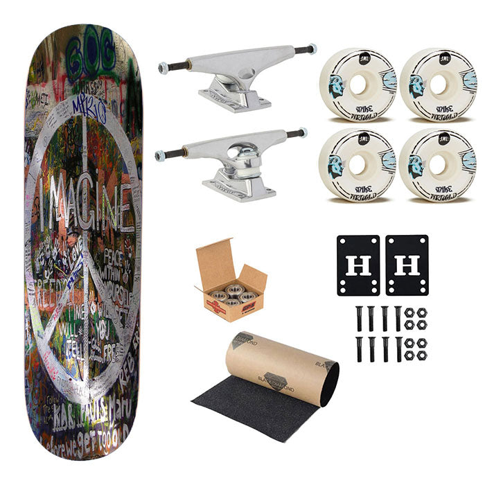 Peace Sign Graffiti Skateboard Complete Board 8.0" X 31.75"