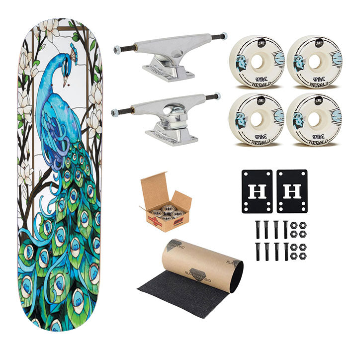 Peacock Tiffany Skateboard Complete Board 8.0" X 31.75"