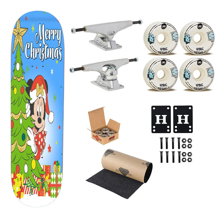 Peek-A-Boo Christmas Minnie Skateboard Complete Board 8.0" X 31.75"