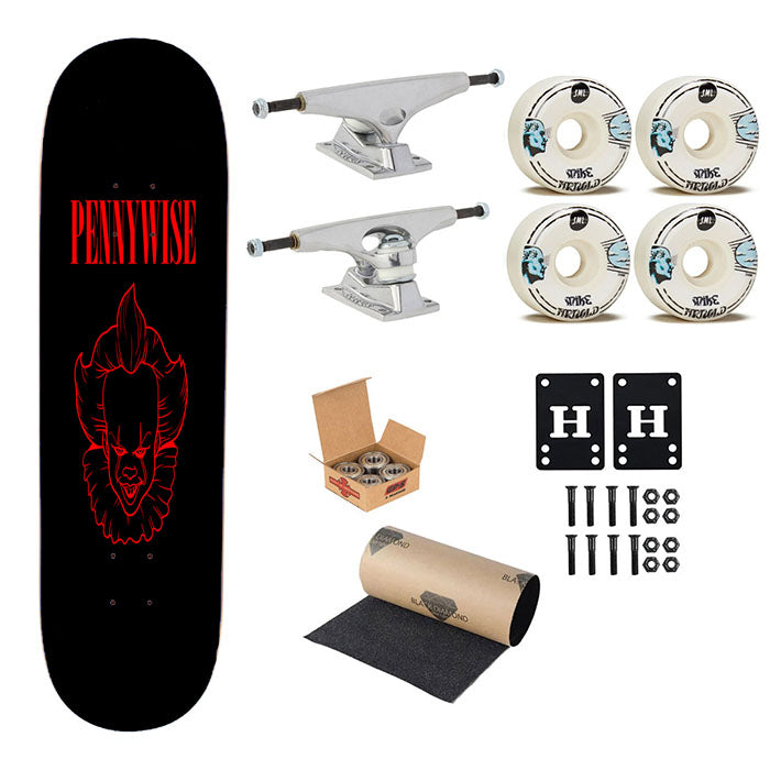 Pennywise It Clown Red Wallpaper Skateboard Complete Board 8.0" X 31.75"