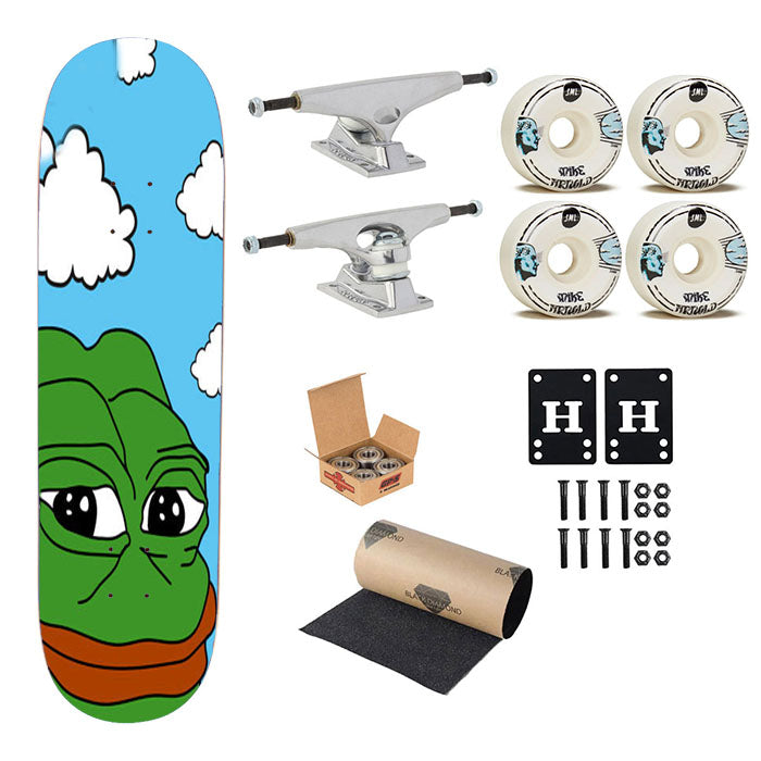 Pepe The Frog Meme Skateboard Complete Board 8.0" X 31.75"