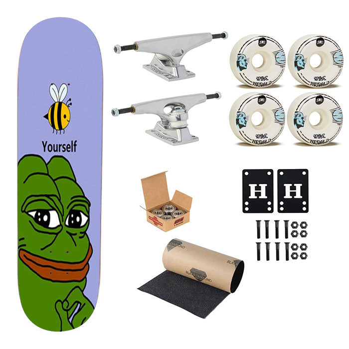 Pepe The Smug Frog Skateboard Complete Board 8.0" X 31.75"