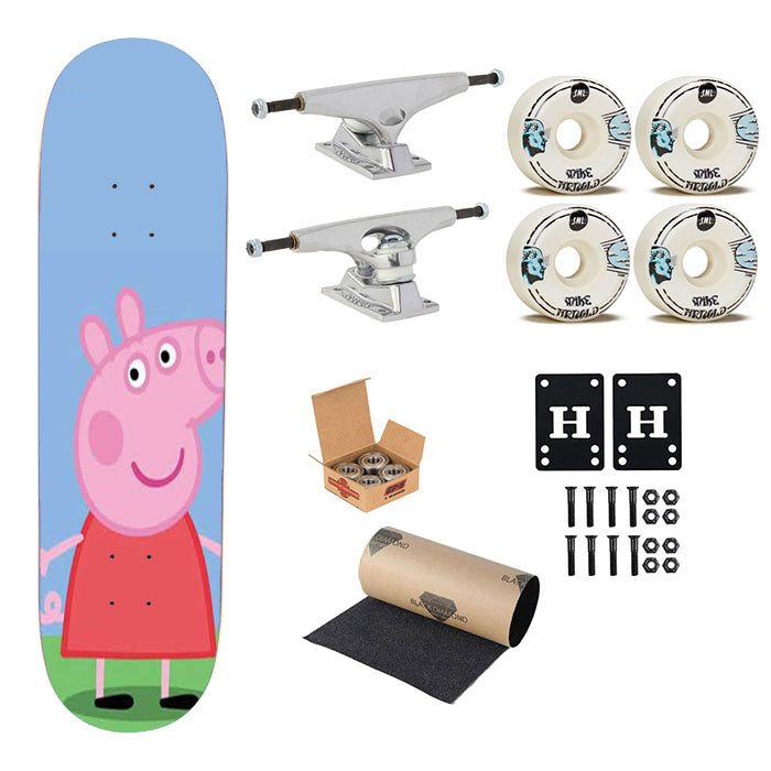Peppa Pig Arms Out Skateboard Complete Board 8.0" X 31.75"