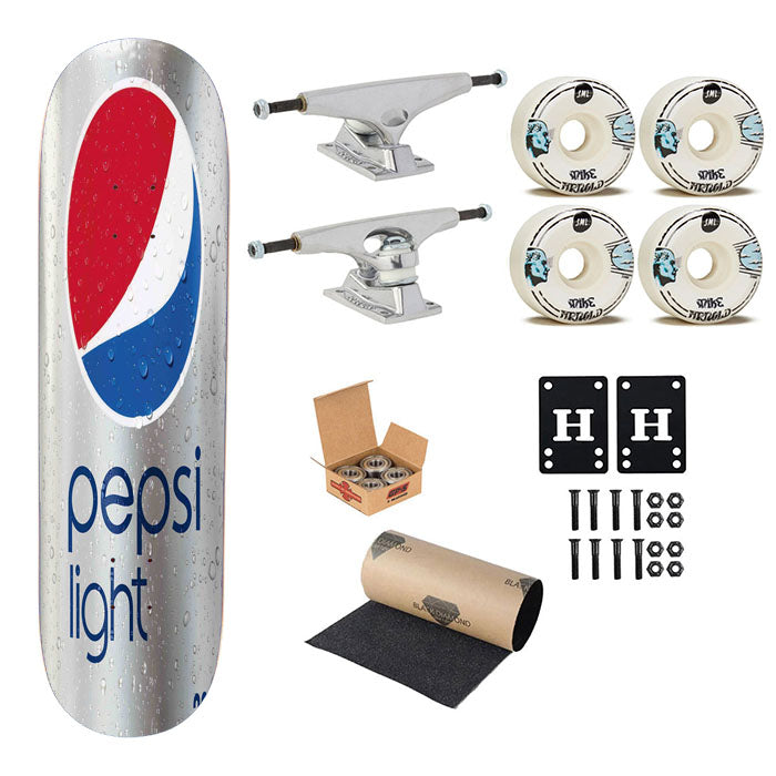 Pepsi Light Ice Soft Drink Cans Skateboard Complete Board 8.0" X 31.75"