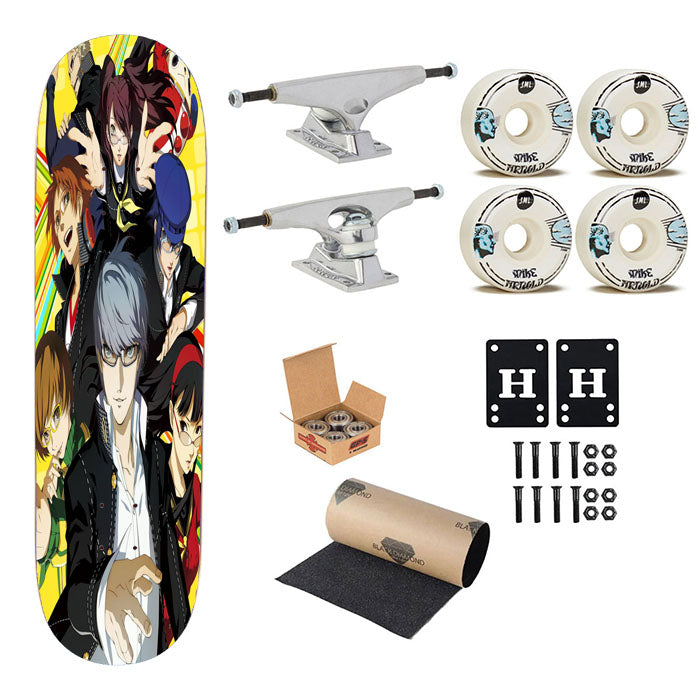 Persona 4 Golden All Characters Poster Skateboard Complete Board 8.0" X 31.75"