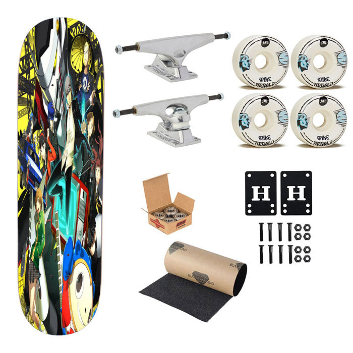 Persona 4 Golden Characters Wallpaper Skateboard Complete Board 8.0" X 31.75"