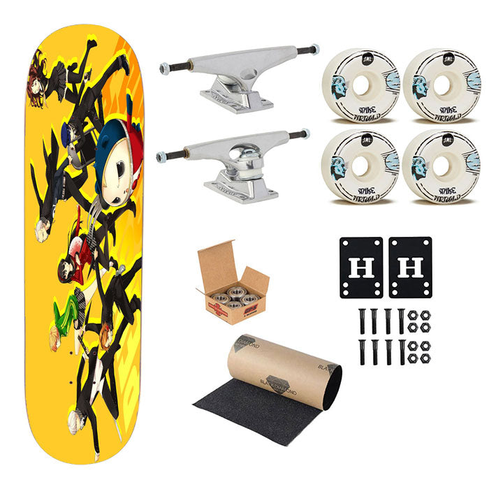 Persona 4 Golden Yellow Background Skateboard Complete Board 8.0" X 31.75"