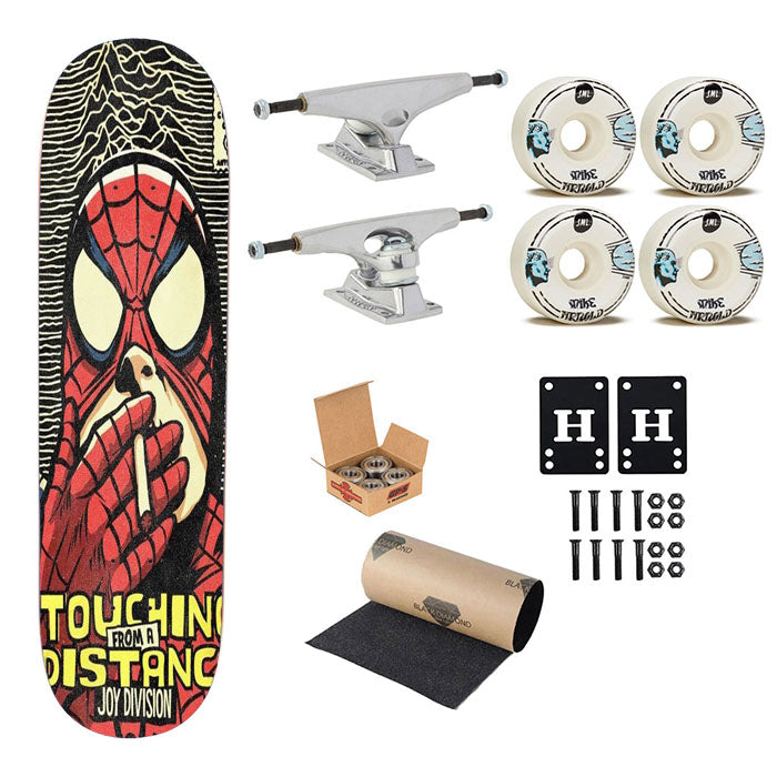 Peter Parker Spidey Smoke Joint Division Illustration Skateboard Complete Board 8.0" X 31.75"