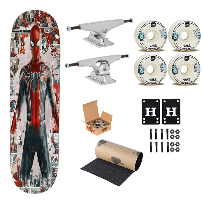Peter Spiderman Comic Painting Artwork Wallpaper Skateboard Complete Board 8.0" X 31.75"