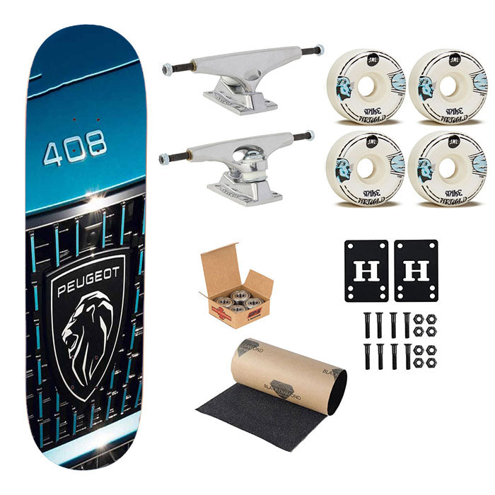 Peugeot Symbol Logo Skateboard Complete Board 8.0" X 31.75"