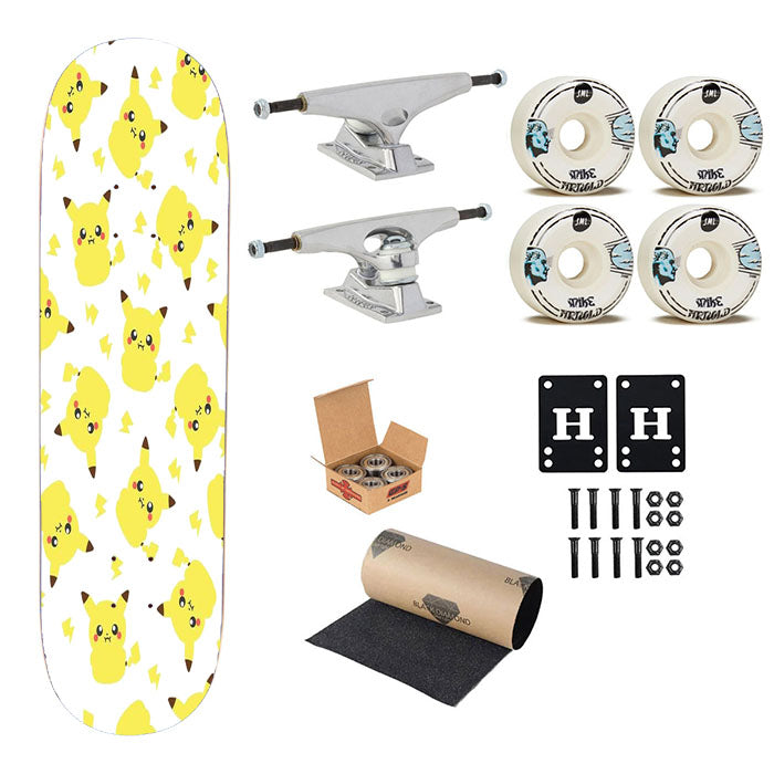 Pikachu Cute Pokemon Pattern Skateboard Complete Board 8.0" X 31.75"