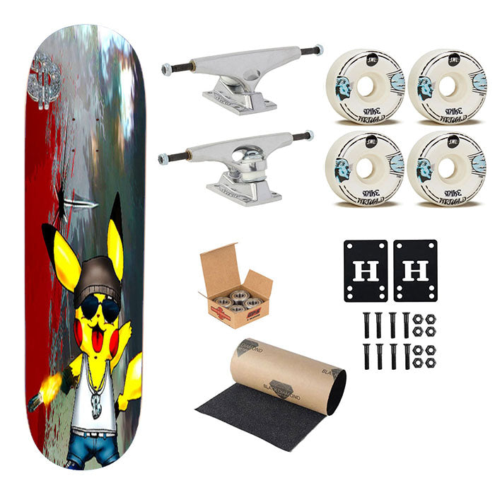 Pikachu Gangster Skateboard Complete Board 8.0" X 31.75"
