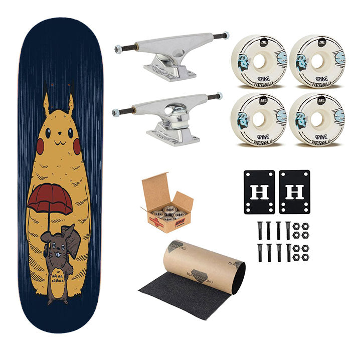 Pikachu Totoro Skateboard Complete Board 8.0" X 31.75"