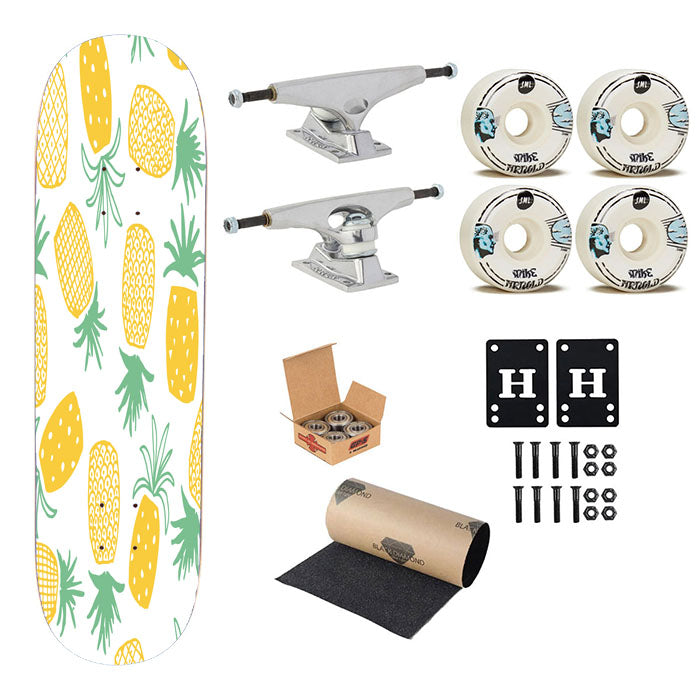 Pineapple Pattern Skateboard Complete Board 8.0" X 31.75"
